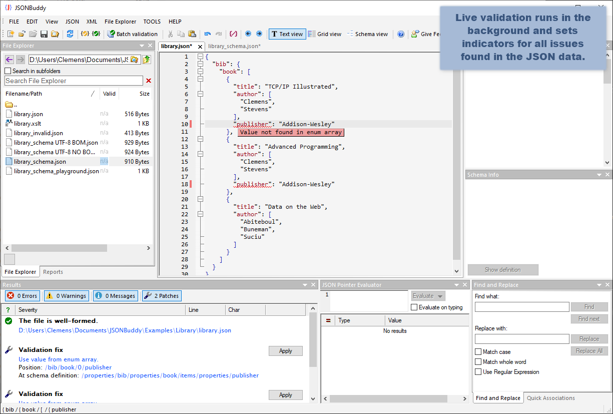 JSON Editor And Validator Tool For Windows